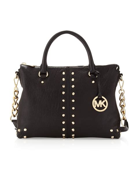 black gold michael kors purse|Michael Kors black tote purse.